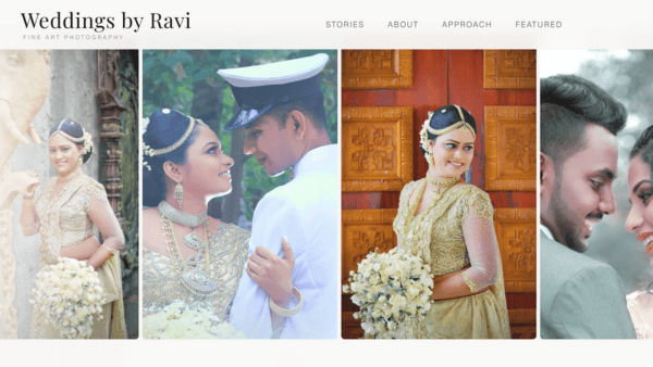 Weddings by Ravi website preview